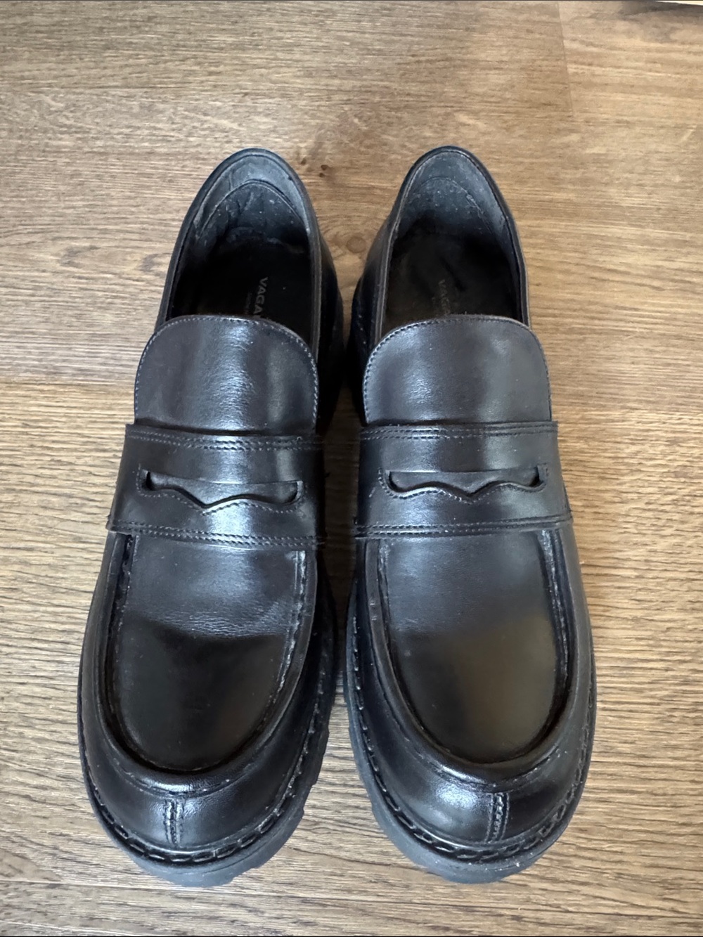 Black Leather Vagabond Loafers